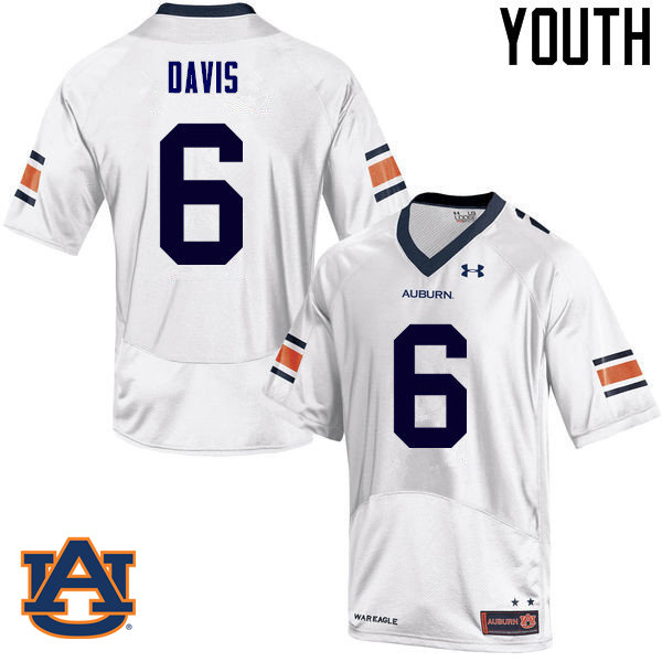 Youth Auburn Tigers #6 Carlton Davis College Football Jerseys Sale-White